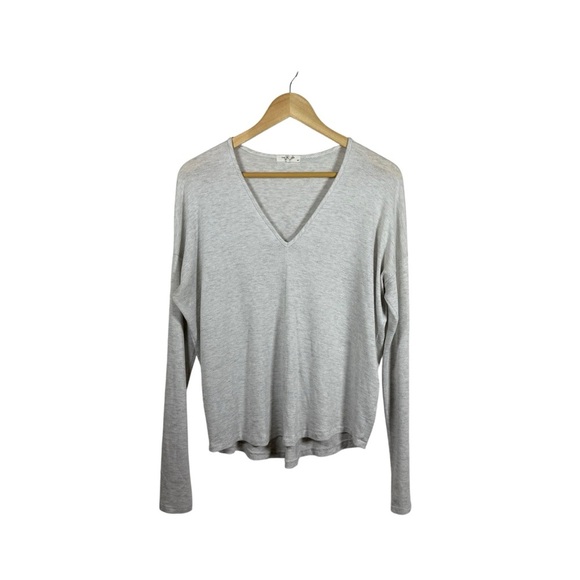 Rag & Bone Women’s Theo Marled Oversized Knit V-Neck Grey Size S - Picture 2 of 8